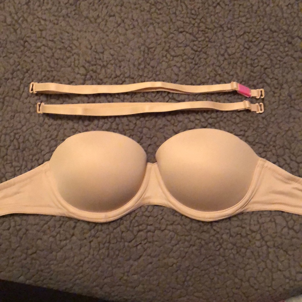 Pink Push-up strapless bra